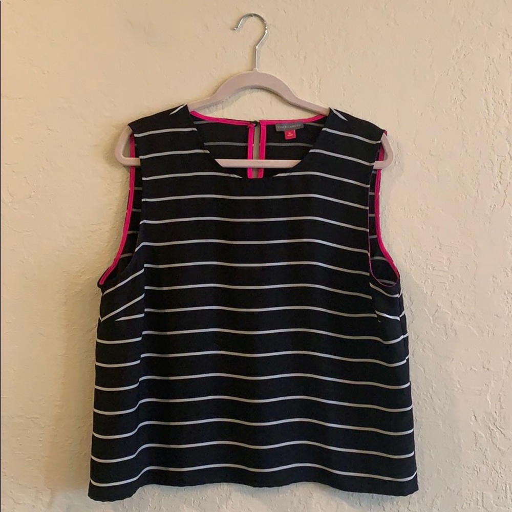 Vince Camuto Black and White striped blouse